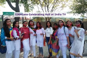 IIMMI Student celebrating Holi at India Tv